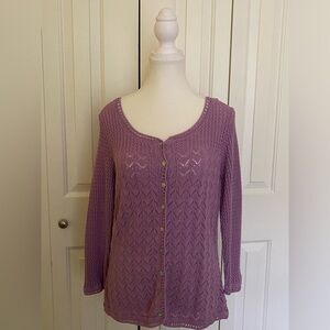 Purple crocheted cardigan (S/M)